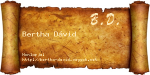 Bertha Dávid névjegykártya