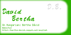 david bertha business card